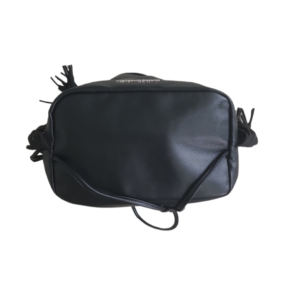 NWOT new Victoria's Secret Black Fringe BackPack Limited Edition W/ Drawstrings - Picture 7 of 12